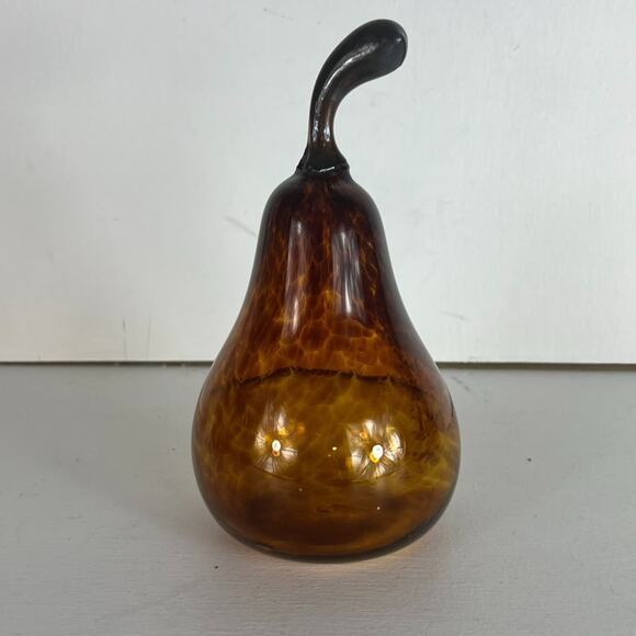 Tracy Weisel 2012 7" Studio Art Blown Glass Large Pear Sculpture Fruit - Picture 4 of 9